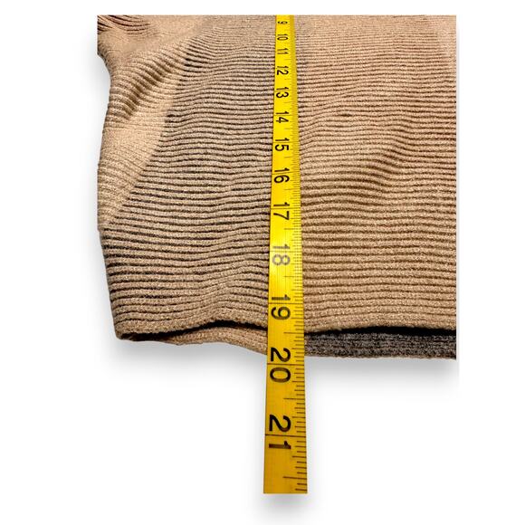 Philosophy Republic Neutral Tonal Stripe Ribbed Polo Sweater Size Medium - Picture 5 of 9